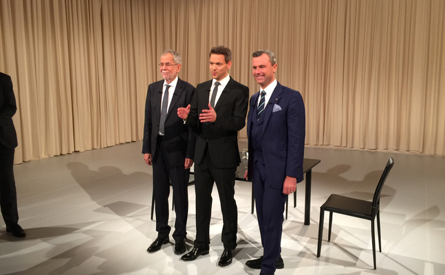 v.l.: Alexander Van der Bellen, Martin Thür und Norbert Hofer