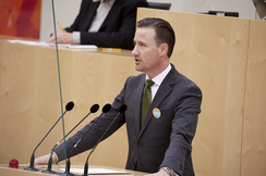 FPÖ-Kultursprecher Volker Reifenberger im Parlament.