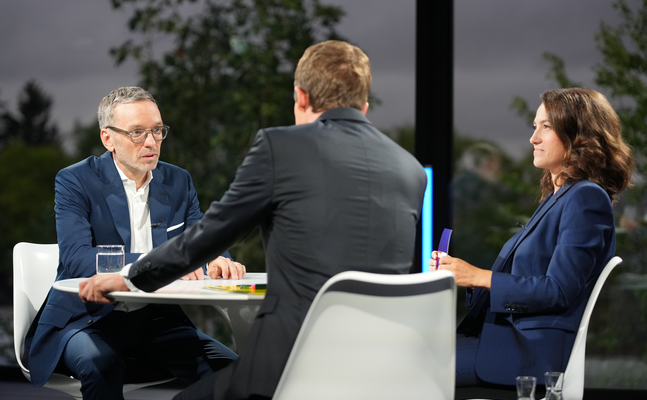 FPÖ-Bundesparteiobmann Herbert Kickl beim ORF-Sommergespräch am 22. August 2022.