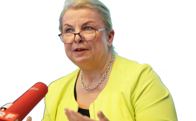 Nach dem jüngsten Fall von Sozialbetrug durch eine Türkin kündgt Sozialministerin Beate Hartinger-Klein die Einführung der e-card mit Foto bis zum Jahr 2020 an.