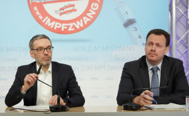 FPÖ-Bundesparteiobmann Kickl und FPÖ-Gesundheitssprecher Kaniak: "Mücksteins Vorstoß für „1g“-Regel ist weitere perfide Weichenstellung Richtung Impfzwang!"