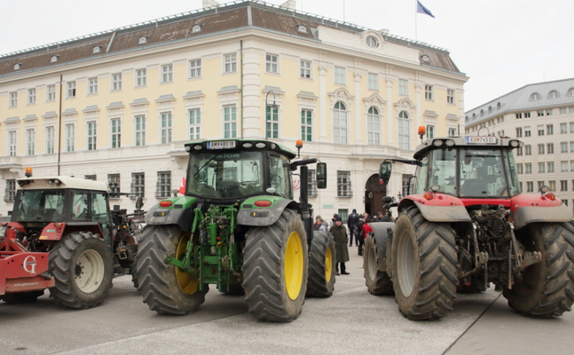 Die Bauernproteste in Wien waren bewusst auf 15 Fahrzeuge limitiert worden- die Probleme der Landwirte sind aber nach wie vor massiv.
