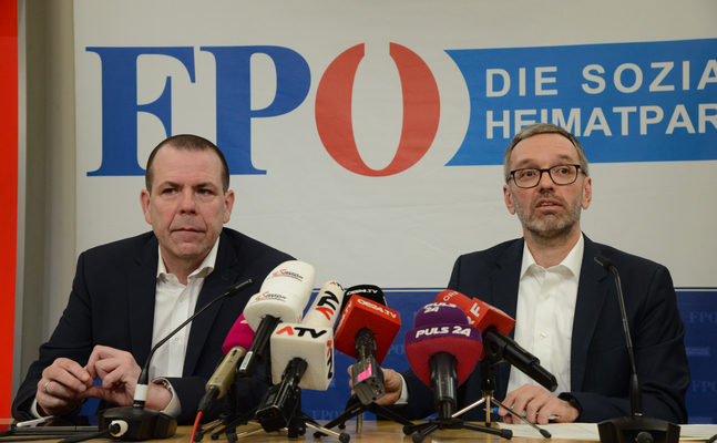 FPÖ-EU-Delegationsleiter Harald Vilimsky (l.) und -Bundesparteiobmann Herbert Kickl.