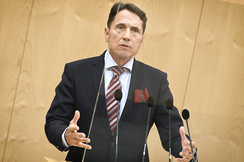 FPÖ-Wehrsprecher Reinhard E. Bösch im Nationalrat.