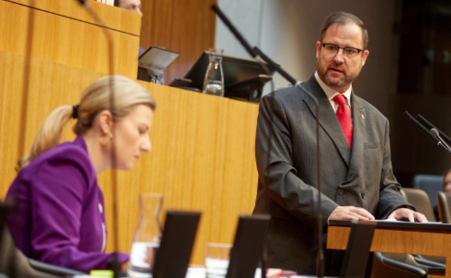 FPÖ-Generalsekretär Christian Hafenecker im Nationalrat.