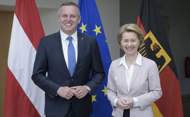 FPÖ-Verteidigungsminister Mario Kunasek besuchte seine Amtskollegin Ursula von der Leyen in Berlin.