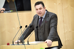 FPÖ-Nationalratsabgeordneter Christian Ries im Plenum.